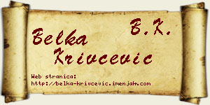 Belka Krivčević vizit kartica